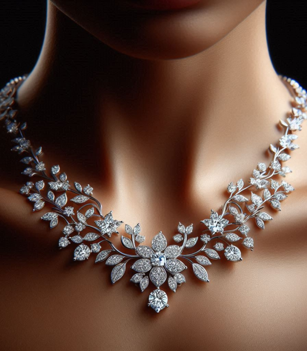 Glistening Floral Elegance Necklace